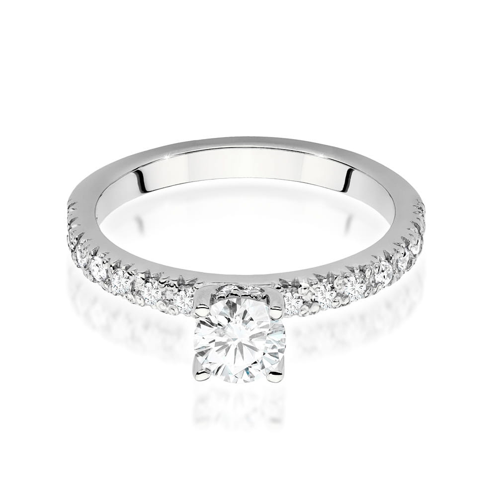 W546 Diamantový prsteň 0,50ct biele zlato Au 585/1000 - 1