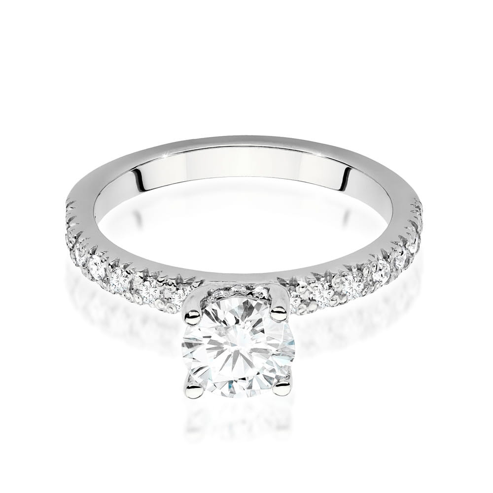 W546 Diamantový prsteň 0,70ct biele zlato Au 585/1000 - 1