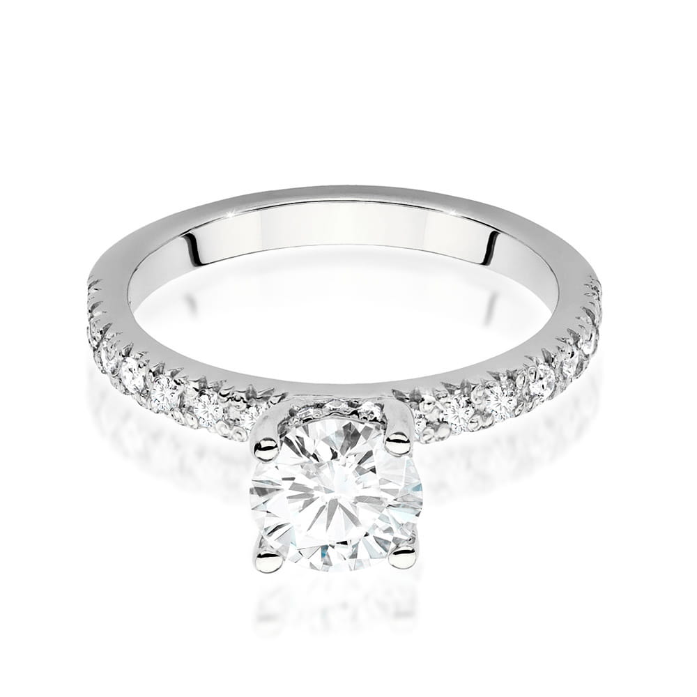 W546 Diamantový prsteň 1,00ct biele zlato Au 585/1000 - 1
