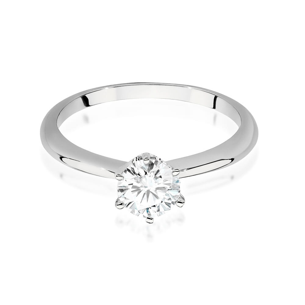 W553 Diamantový prsteň 0,70ct biele zlato Au 585/1000 - 1