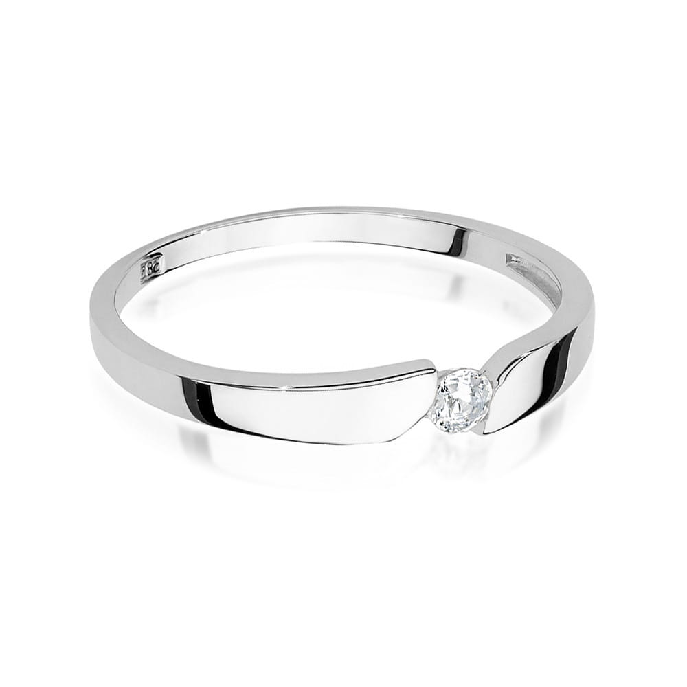 W554 Diamantový prsteň 0,08ct biele zlato Au 585/1000 - 1
