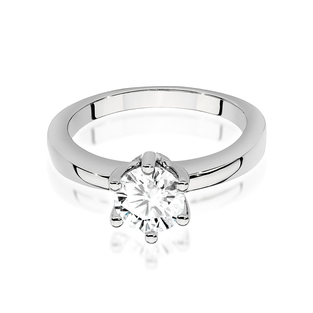W563 Diamantový prsteň 0,70ct biele zlato Au 585/1000 - 1
