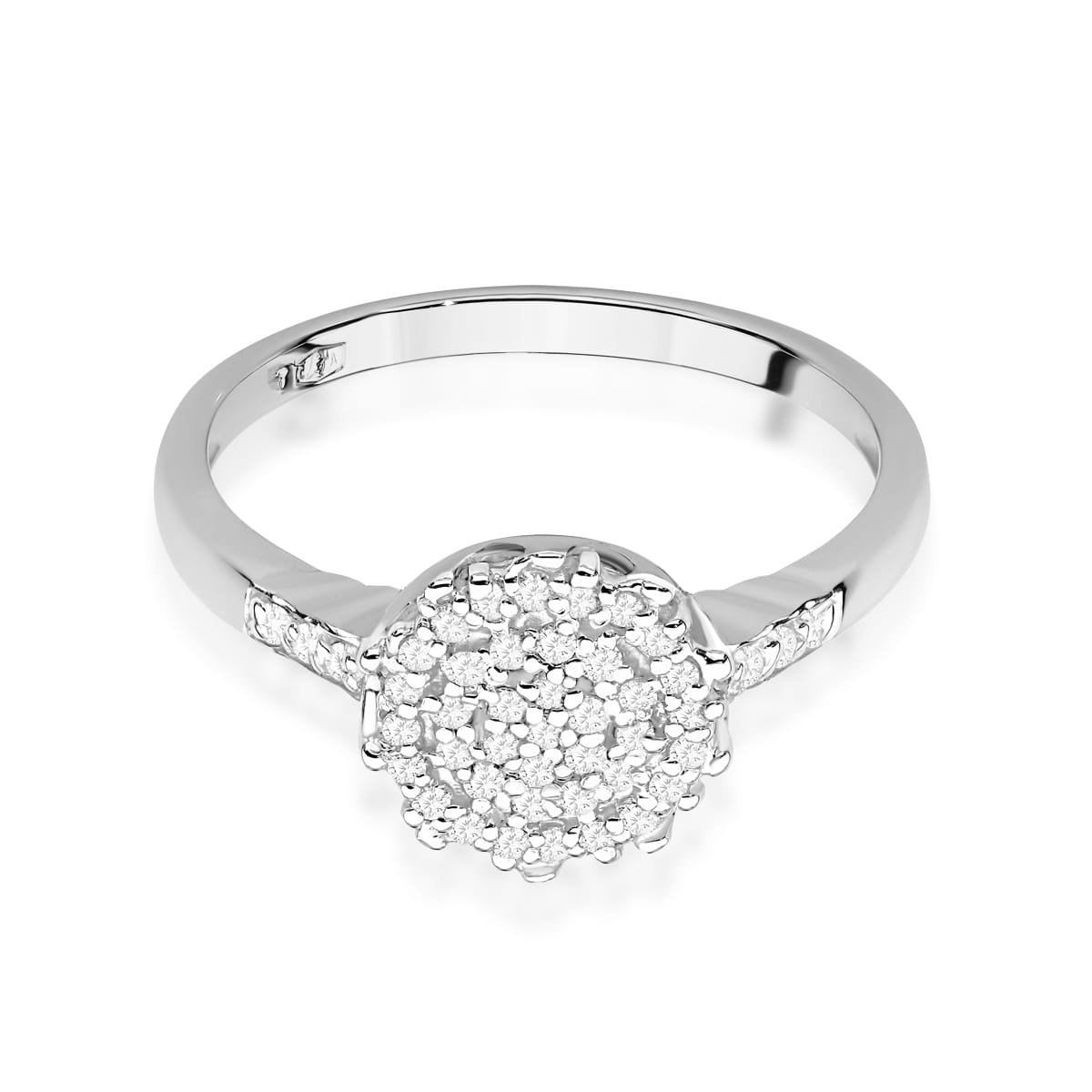 Prsteň W565 s diamantmi, biele zlato Au 585/1000 - 1