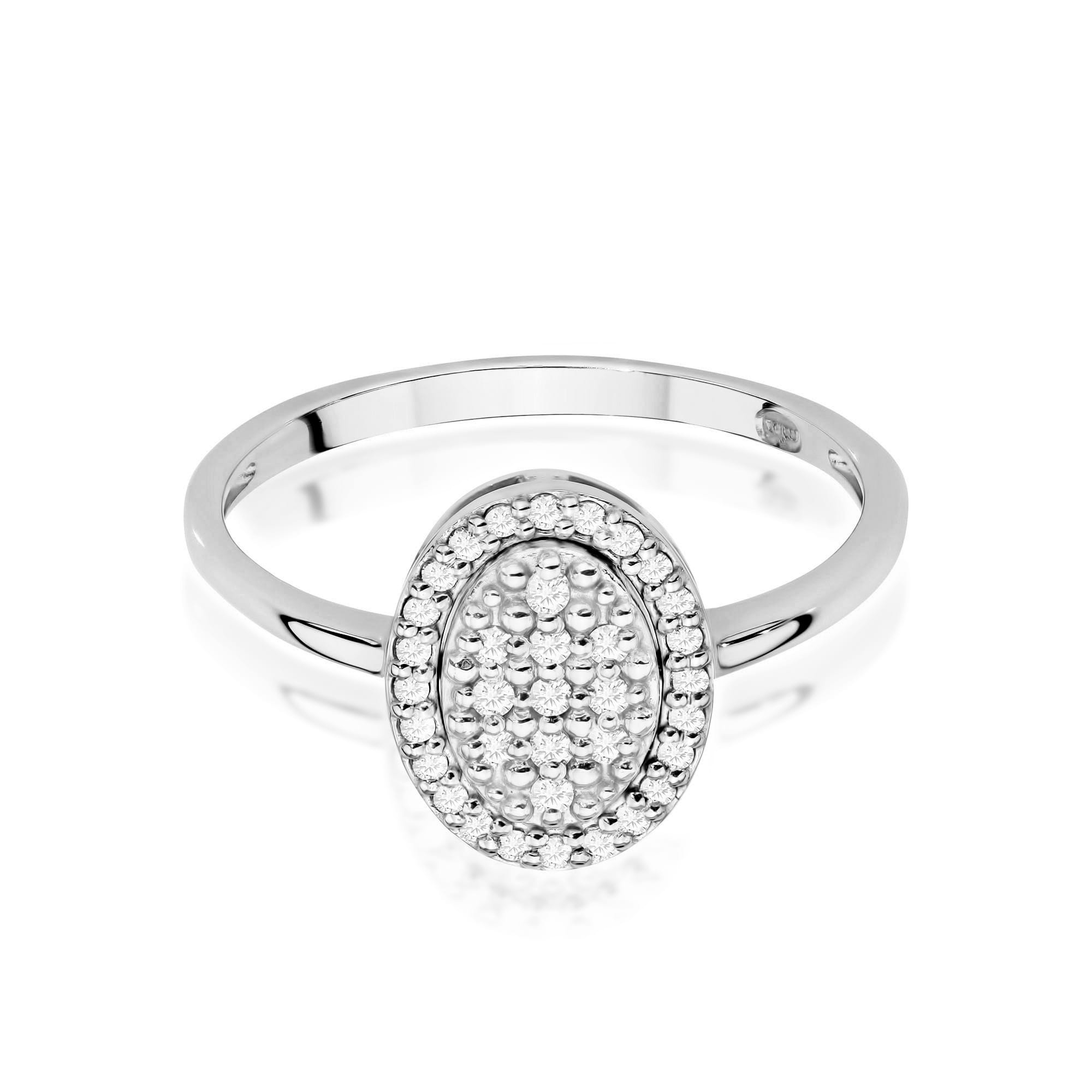 Prsteň W570 s diamantmi, biele zlato Au 585/1000 - 1