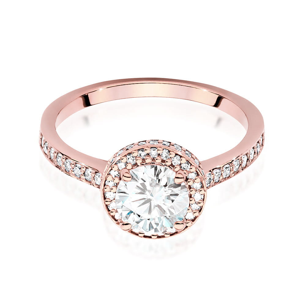 W508 Diamantový prsteň 1.00ct ružové zlato Au 585/1000 - 1