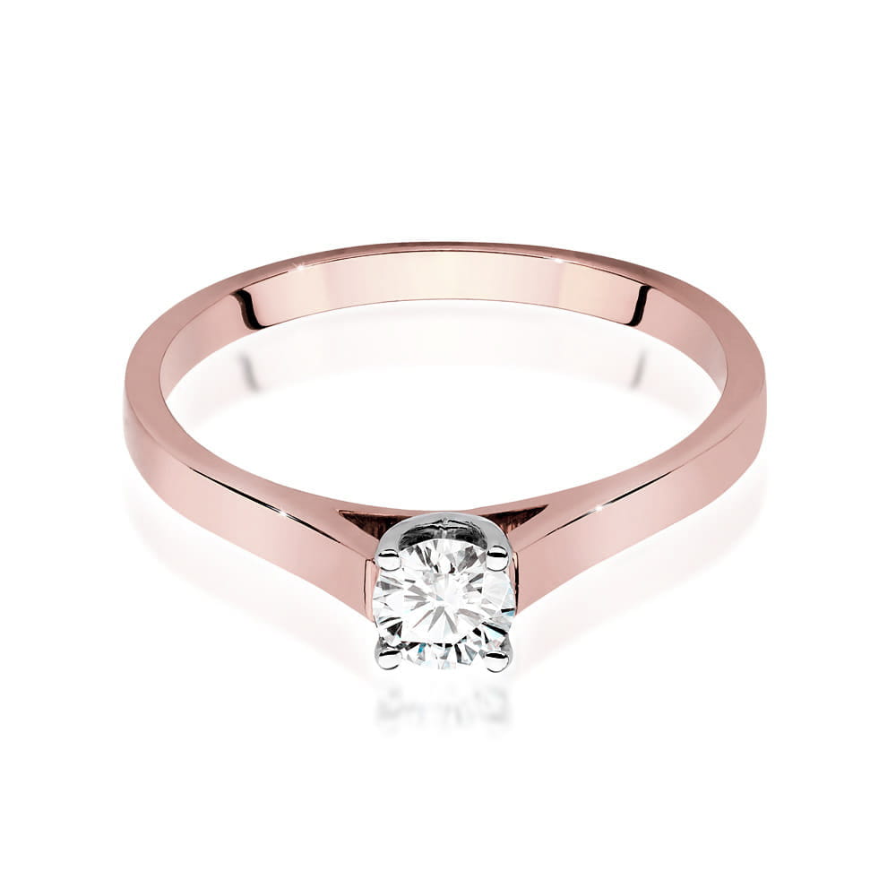 W526 Diamantový prsteň 0,40ct ružové zlato Au 585/1000 - 1