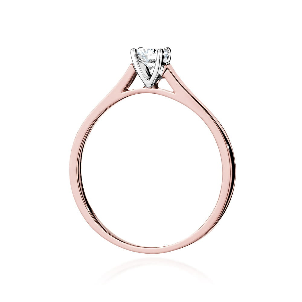 W526 Diamantový prsteň 0,40ct ružové zlato Au 585/1000 - 2