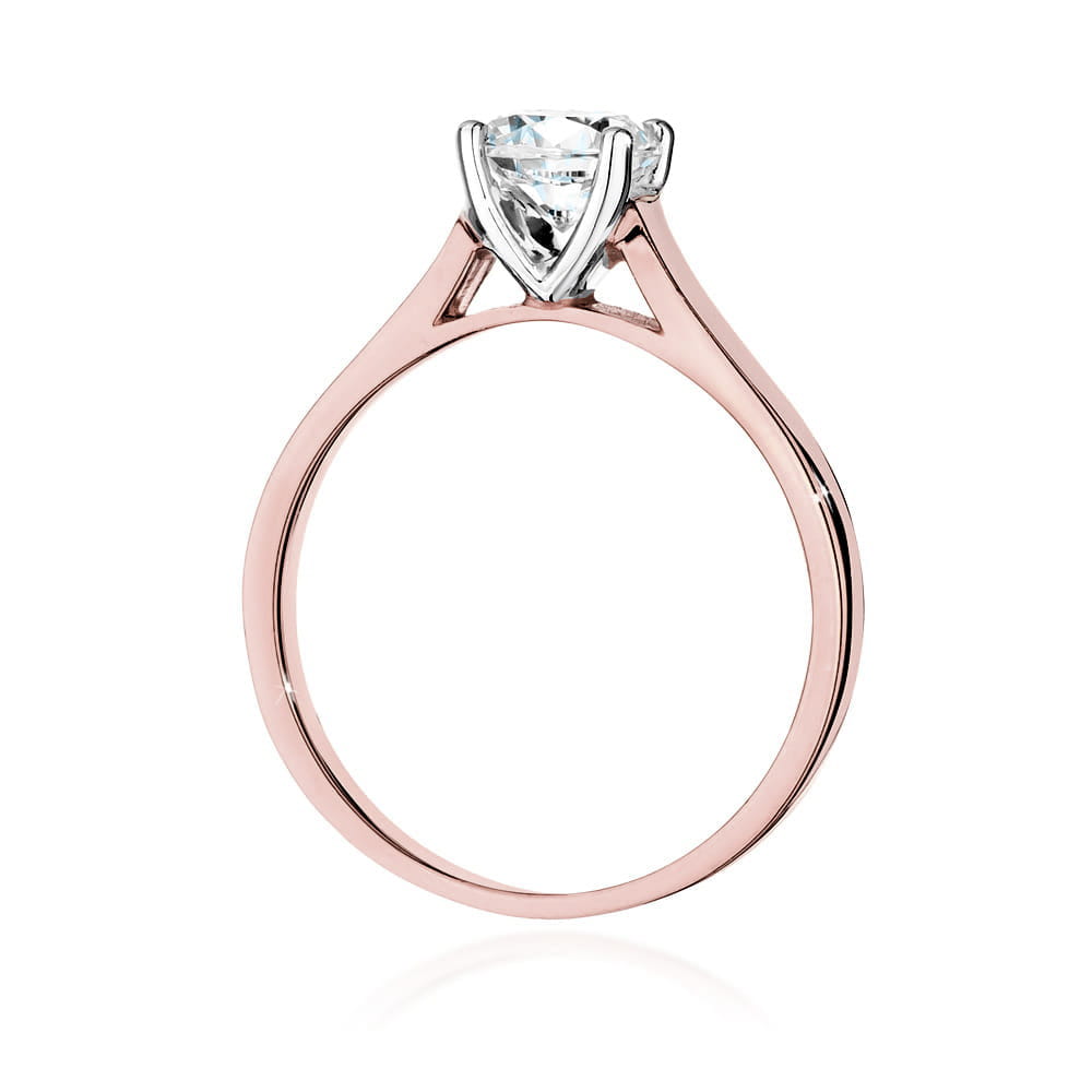 W526 Diamantový prsteň 1.00ct ružové zlato Au 585/1000 - 2