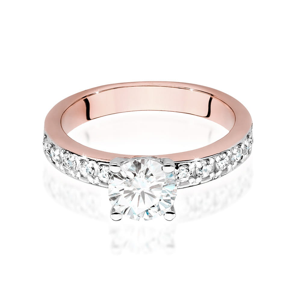 W534 Diamantový prsteň 1.00ct ružové zlato Au 585/1000 - 1