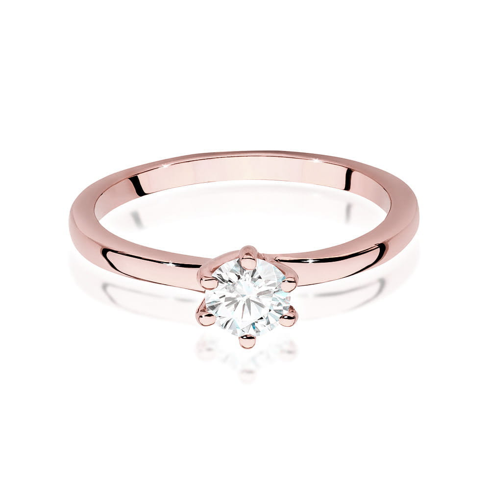 W535 Diamantový prsteň 0,40ct ružové zlato Au 585/1000 - 1