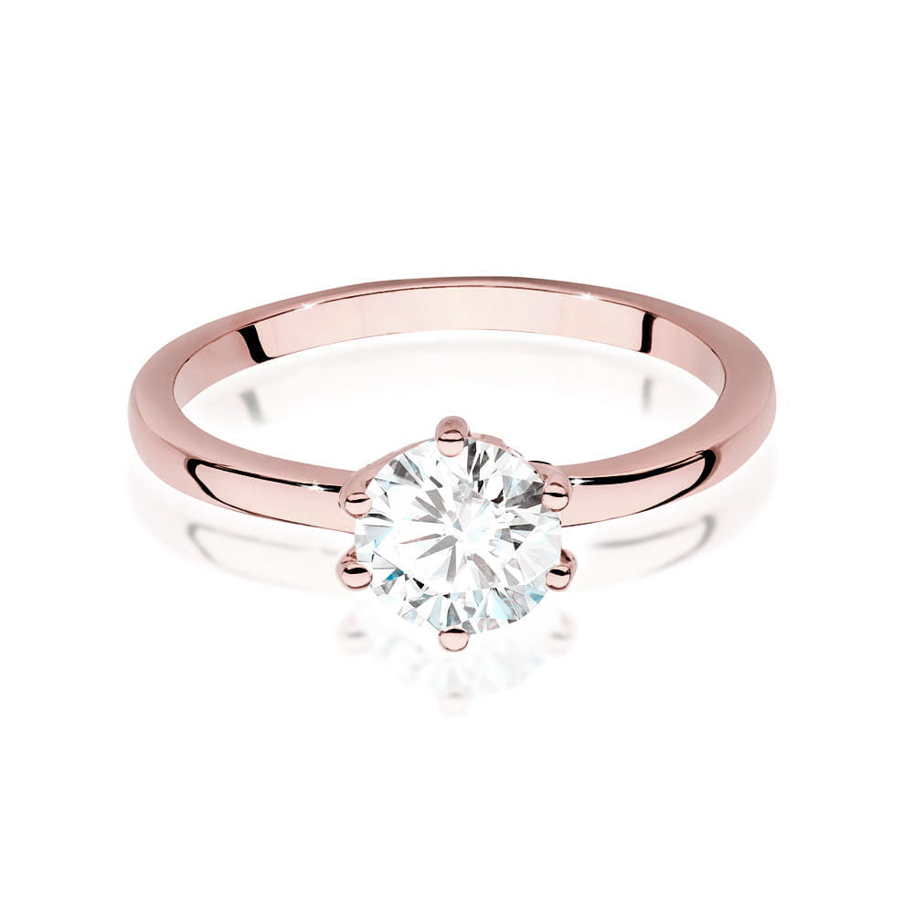 W535 Diamantový prsteň 1.00ct ružové zlato Au 585/1000 - 1