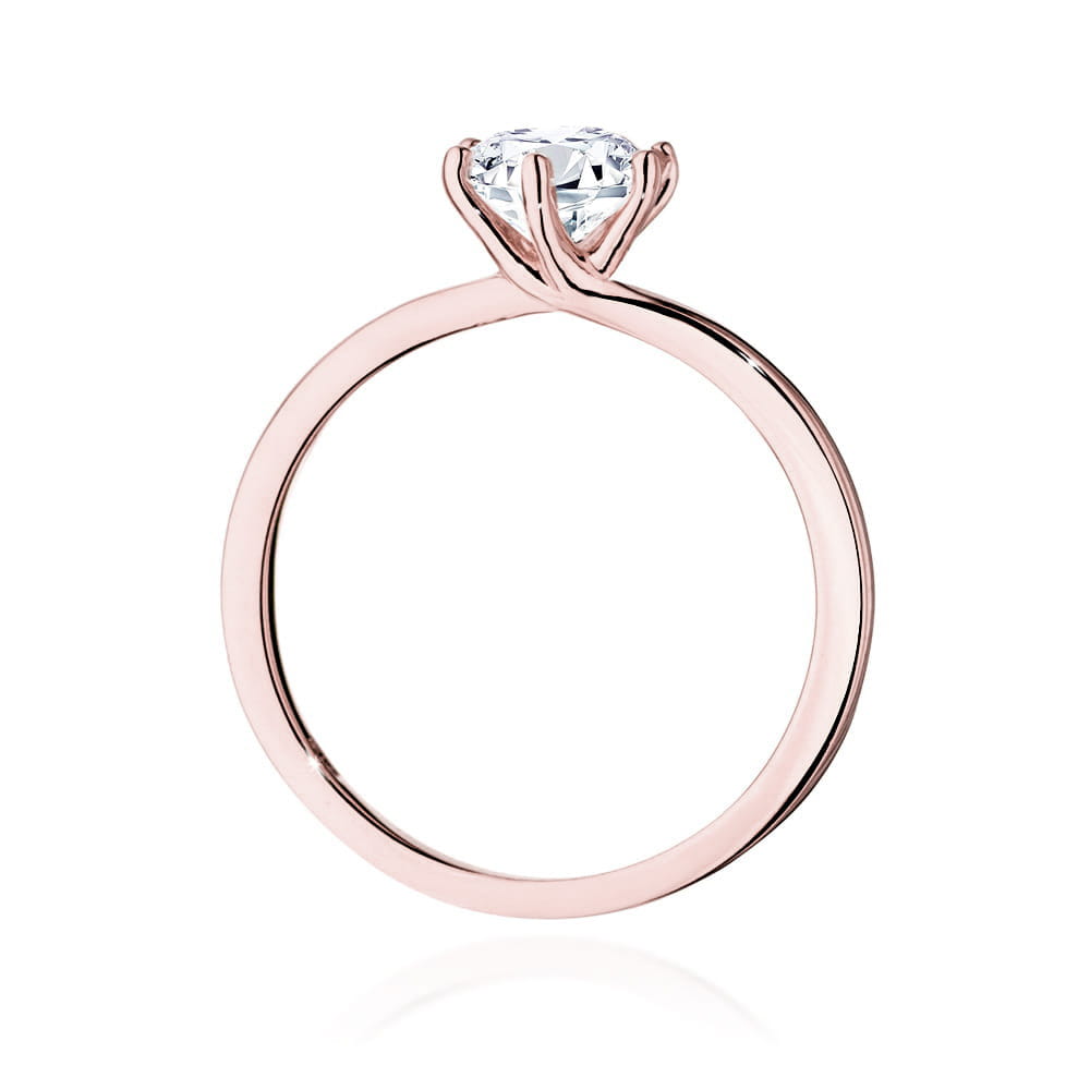 W535 Diamantový prsteň 1.00ct ružové zlato Au 585/1000 - 2