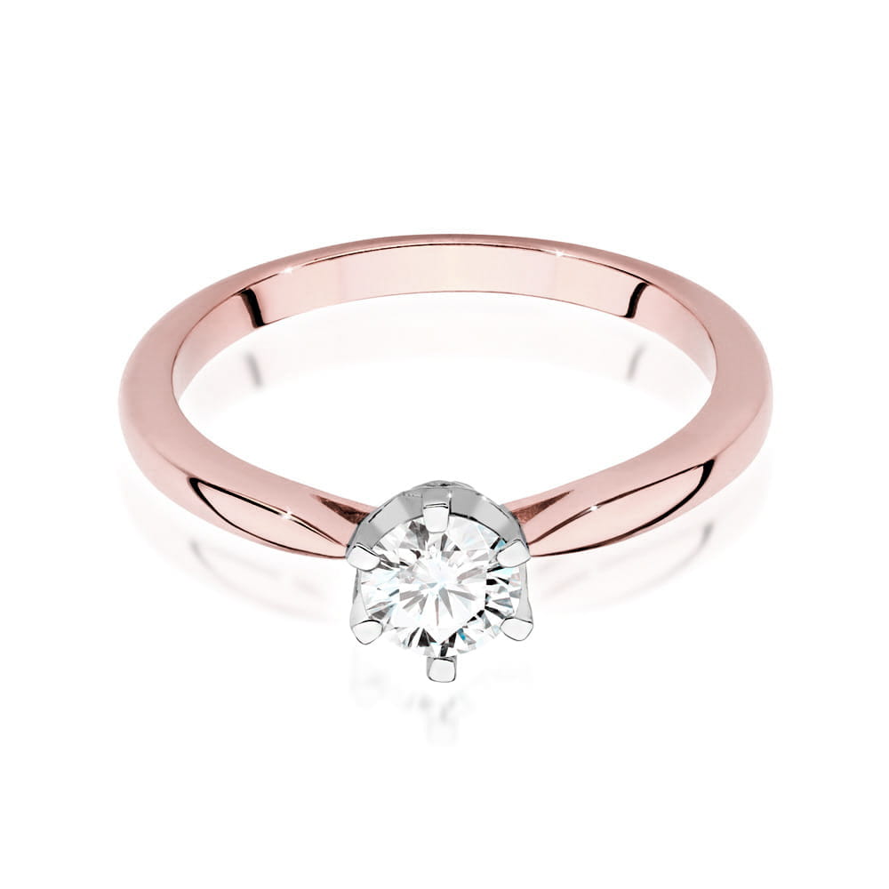 W539 Diamantový prsteň 0,40ct ružové zlato Au 585/1000 - 1