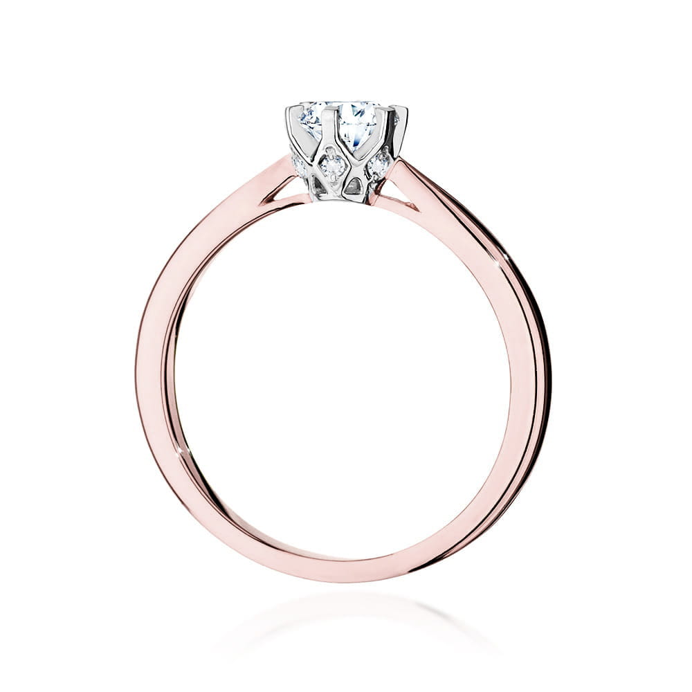 W539 Diamantový prsteň 0,40ct ružové zlato Au 585/1000 - 2