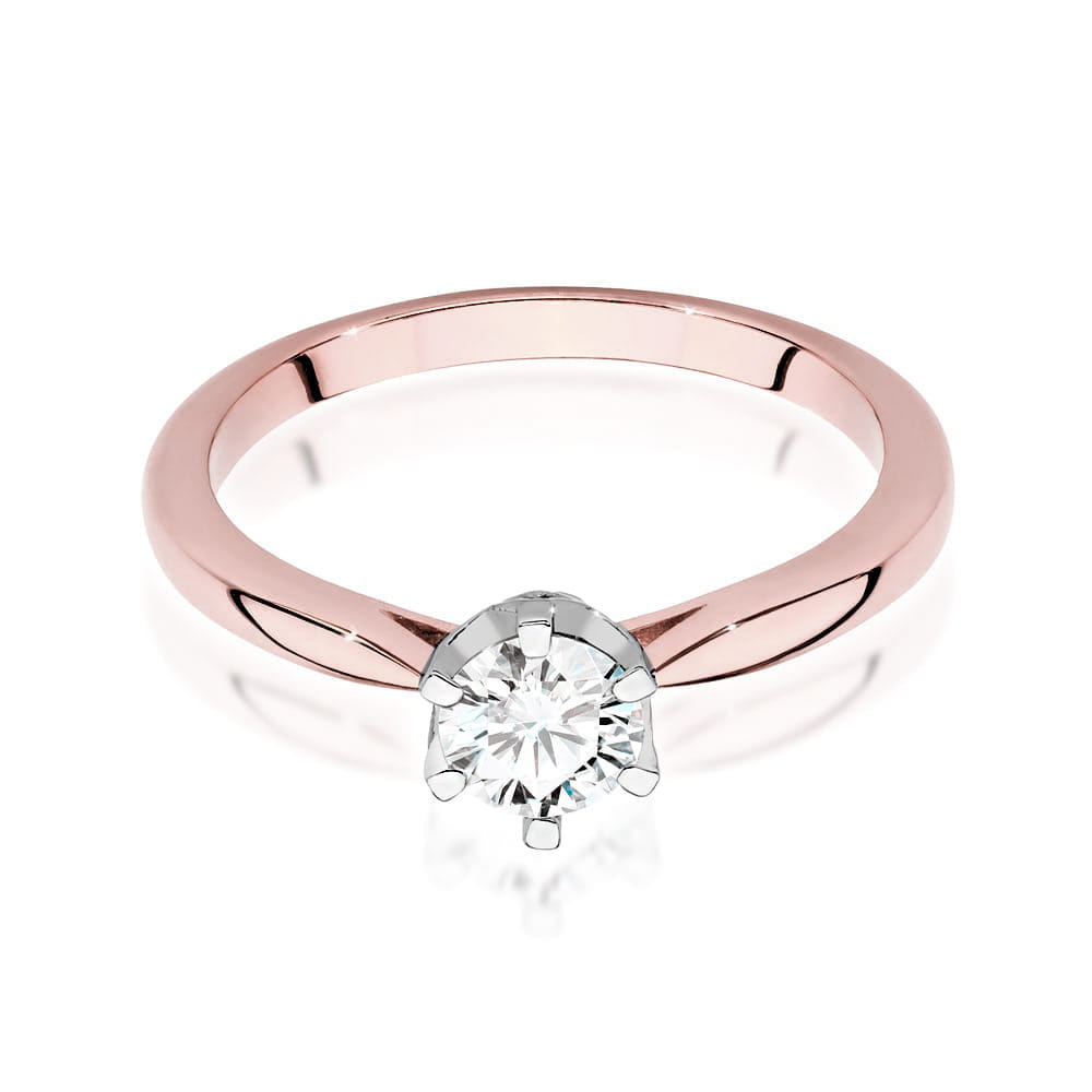 W539 Diamantový prsteň 0,50ct ružové zlato Au 585/1000 - 1