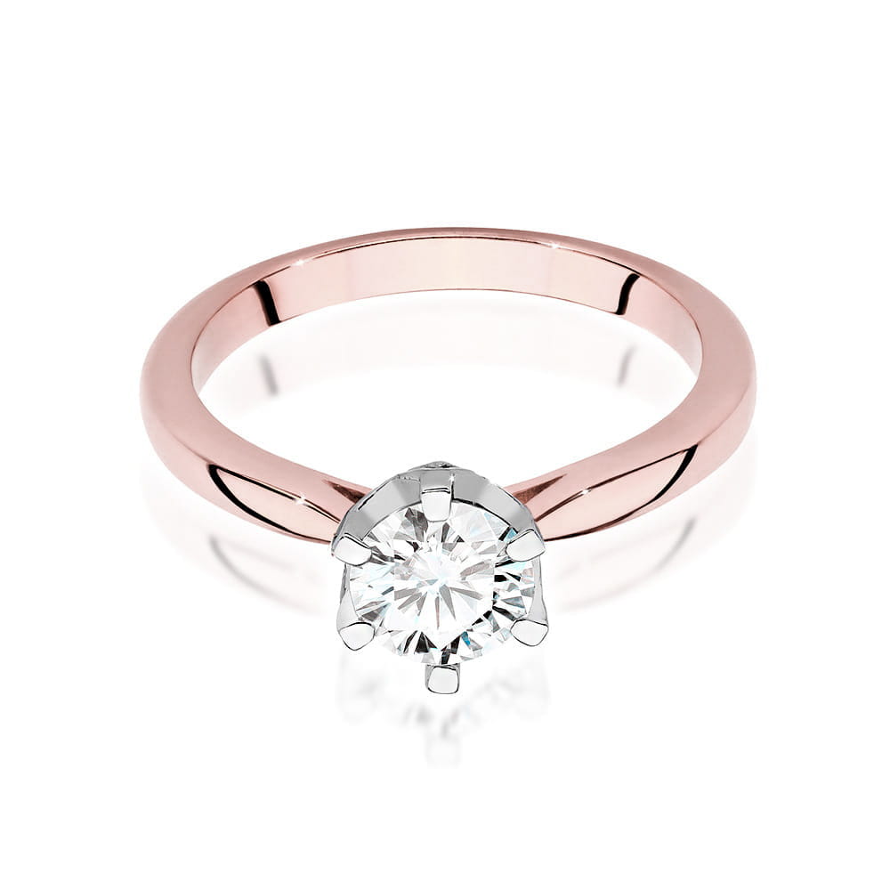 W539 Diamantový prsteň 0,70ct ružové zlato Au 585/1000 - 1