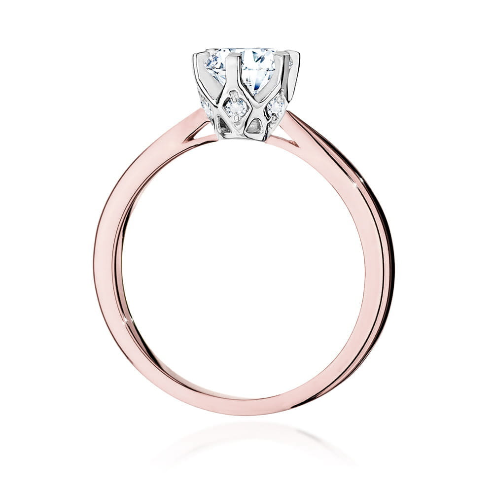 W539 Diamantový prsteň 0,70ct ružové zlato Au 585/1000 - 2