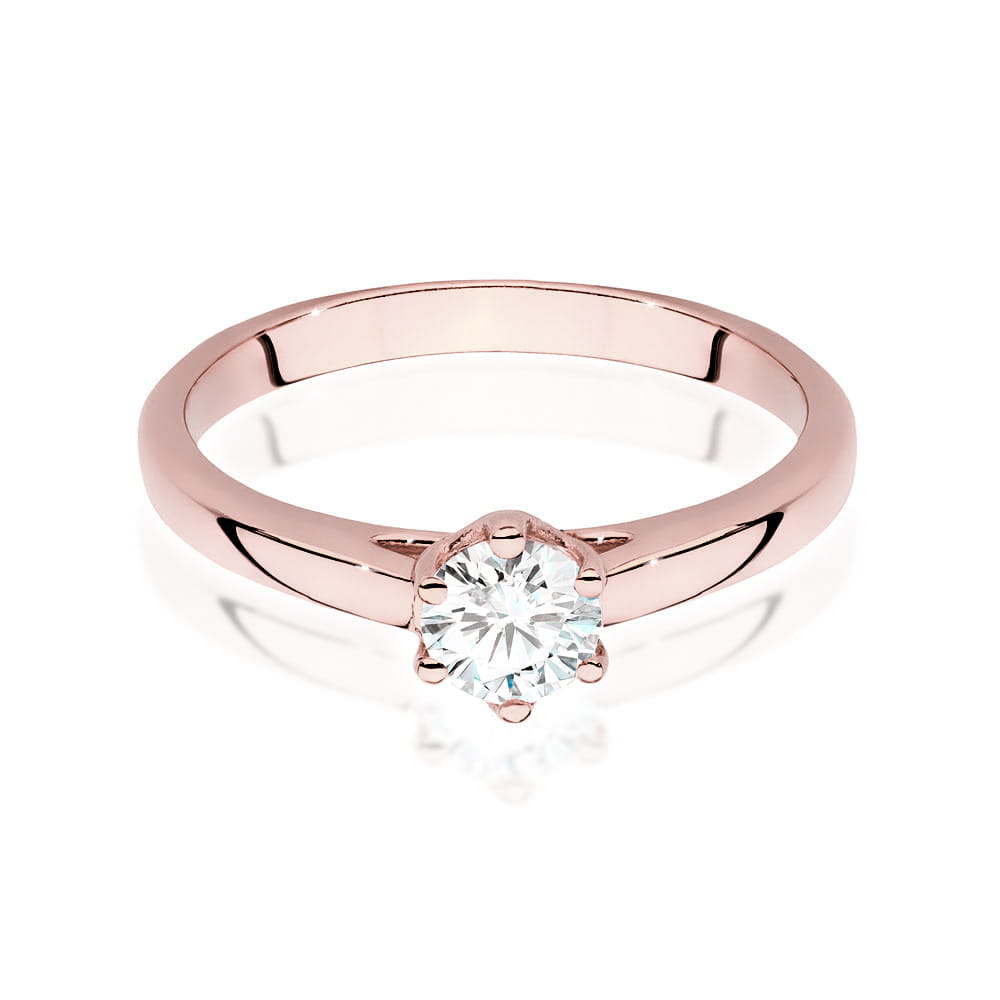 W540 Diamantový prsteň 0,40ct ružové zlato Au 585/1000 - 1