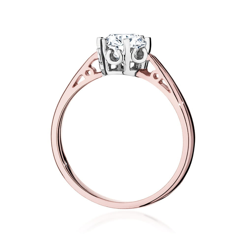 W542 Diamantový prsteň 0,70ct ružové zlato Au 585/1000 - 2