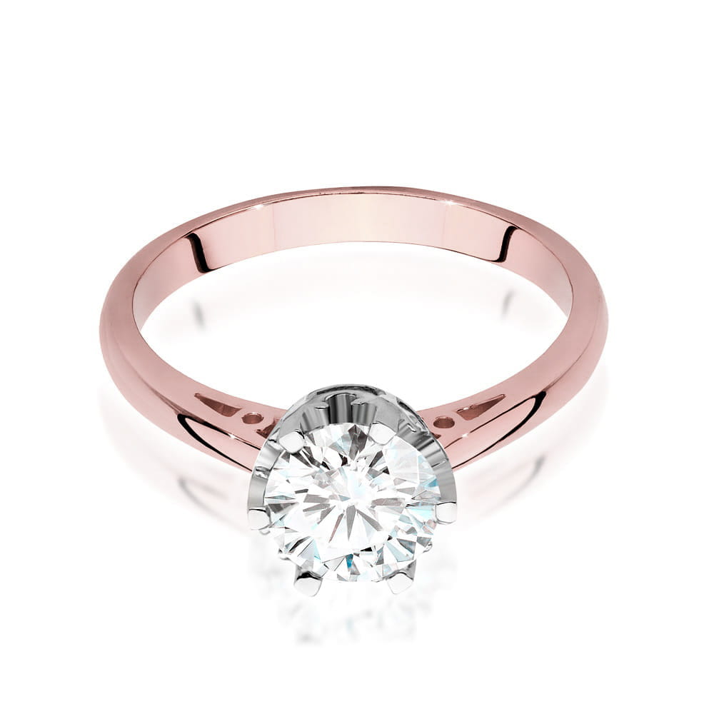 W542 Diamantový prsteň 1.00ct ružové zlato Au 585/1000 - 1