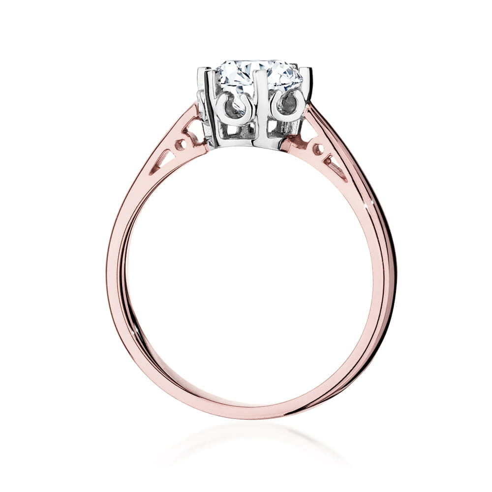 W542 Diamantový prsteň 1.00ct ružové zlato Au 585/1000 - 2