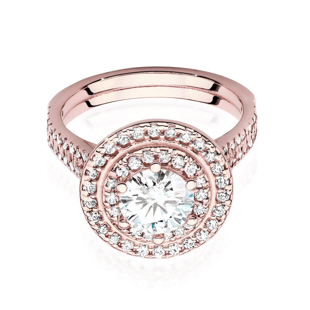 W549 Diamantový prsteň 0,70ct ružové zlato Au 585/1000 - 1