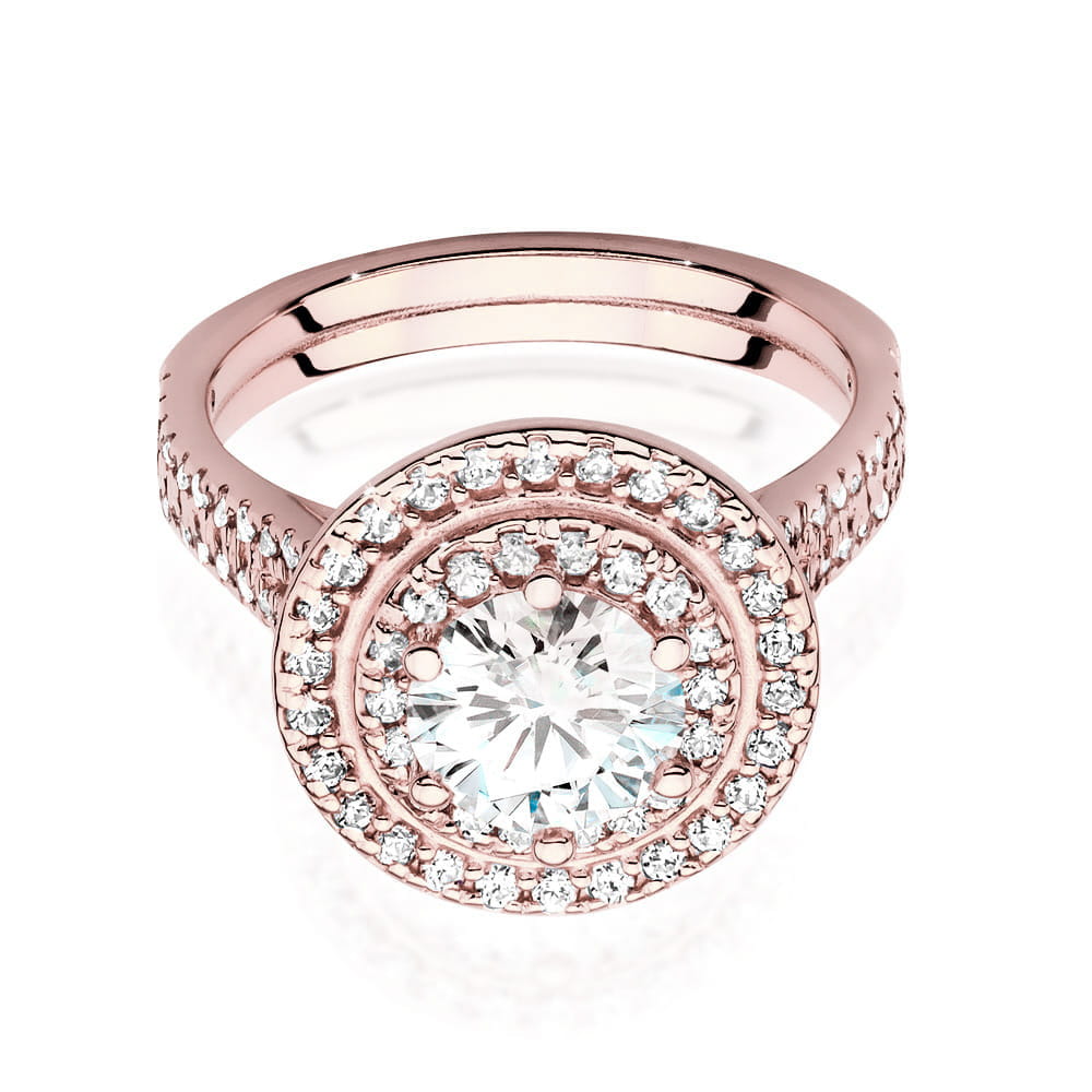 W549 Diamantový prsteň 1.00ct ružové zlato Au 585/1000 - 1