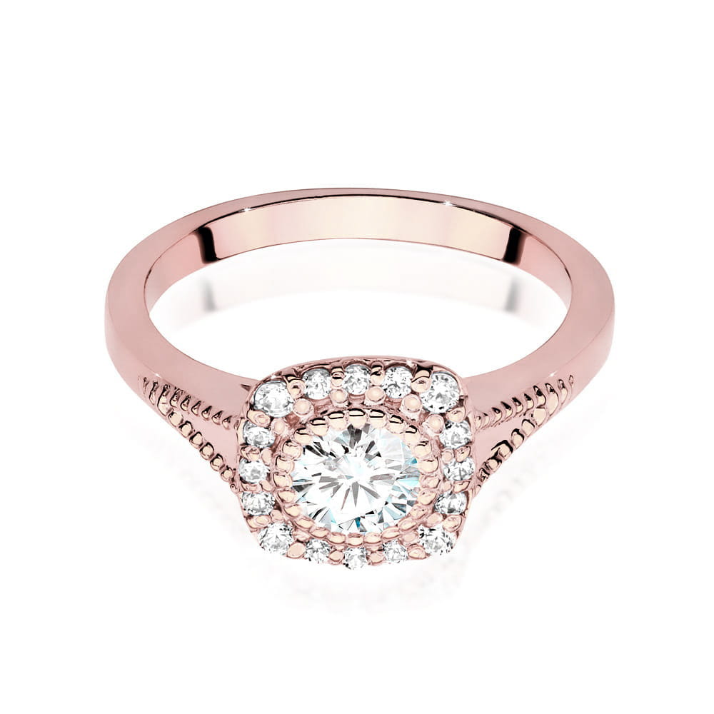 W552 Diamantový prsteň 0,40ct ružové zlato Au 585/1000 - 1