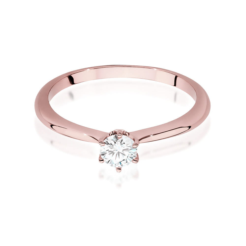 W553 Diamantový prsteň 0,40ct ružové zlato Au 585/1000 - 1