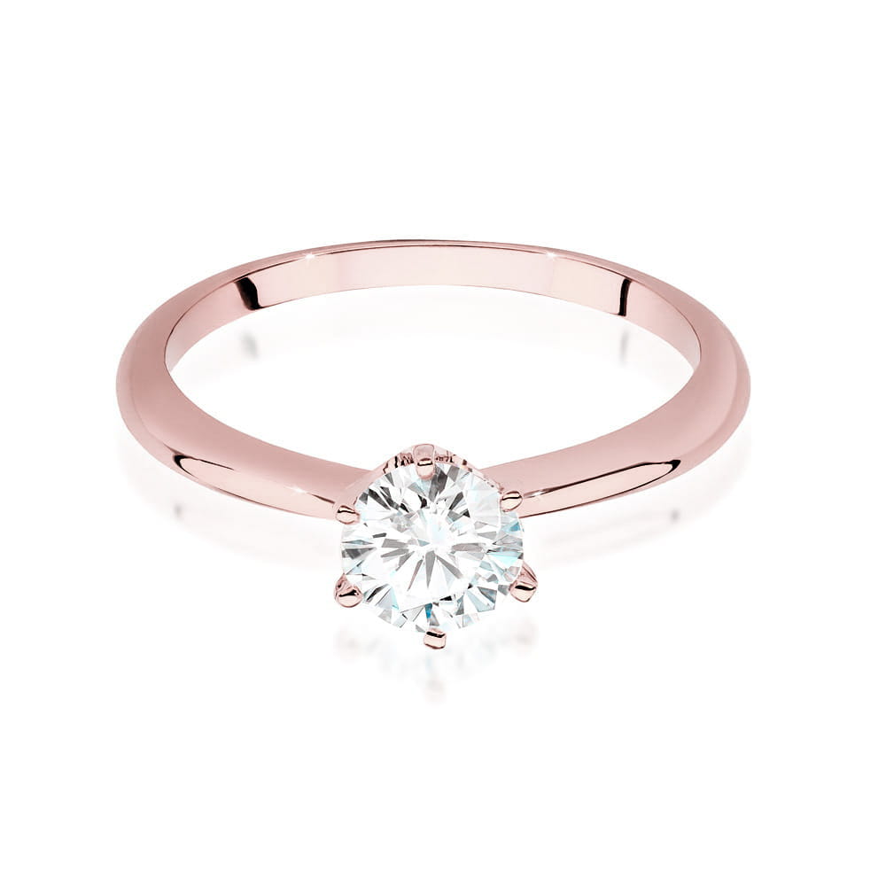 W553 Diamantový prsteň 0,70ct ružové zlato Au 585/1000 - 1