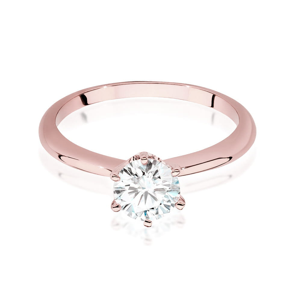 W553 Diamantový prsteň 1.00ct ružové zlato Au 585/1000 - 1