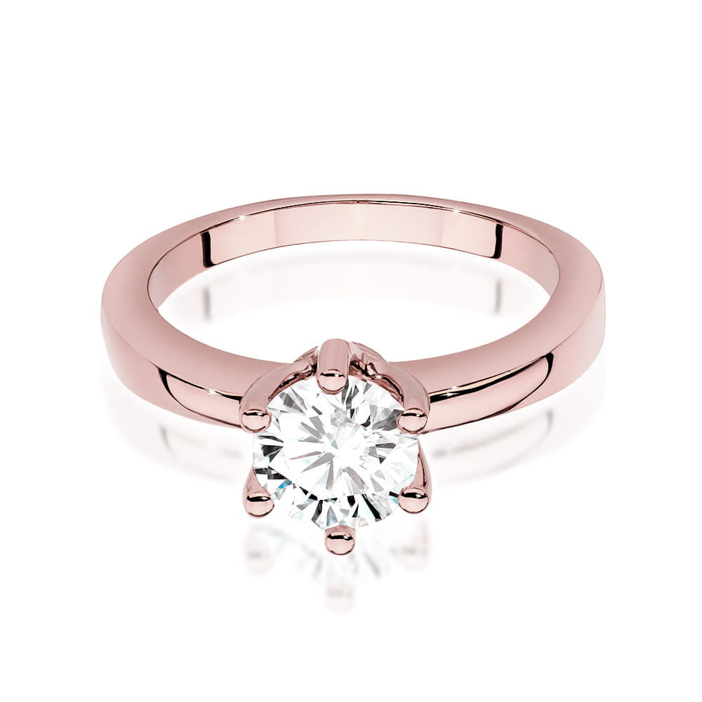 W563 Diamantový prsteň 1.00ct ružové zlato Au 585/1000 - 1
