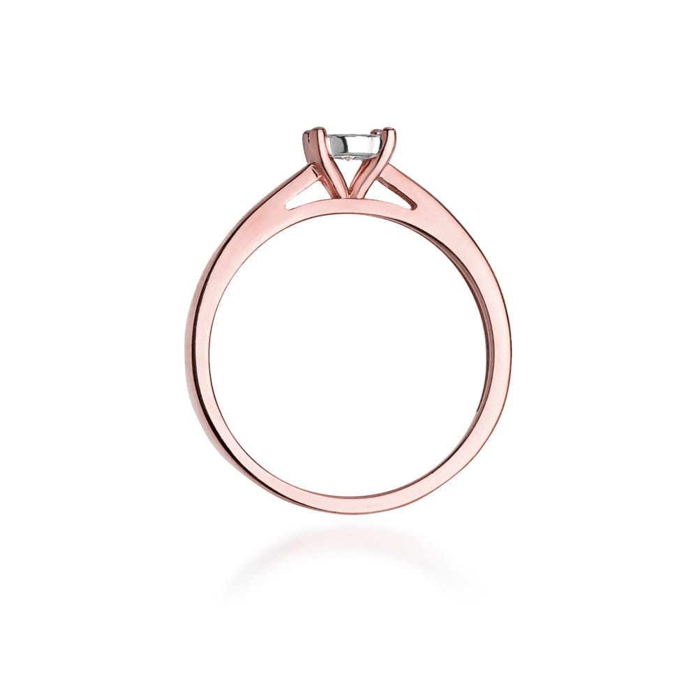 Prsteň W007 Diamant 0,08ct ružové zlato Au 585/1000 - 2