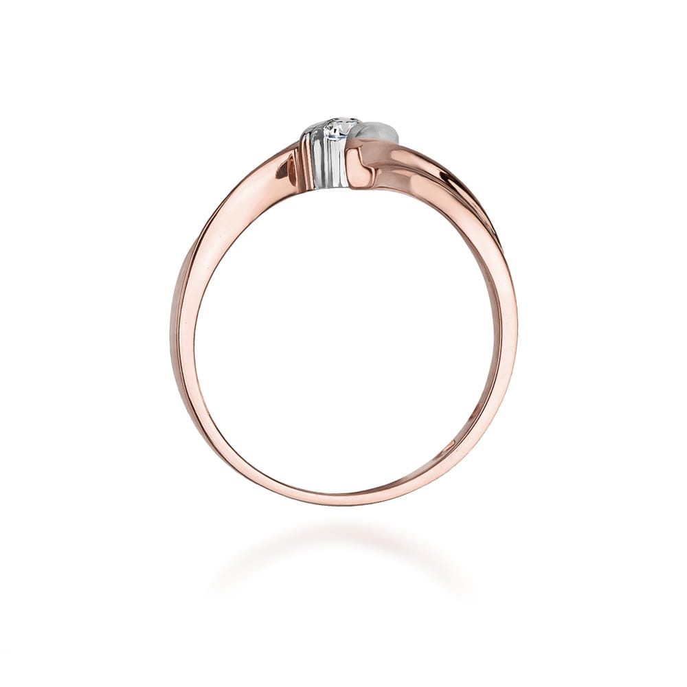 Prsteň W008 Diamant 0,08ct ružové zlato Au 585/1000 - 2