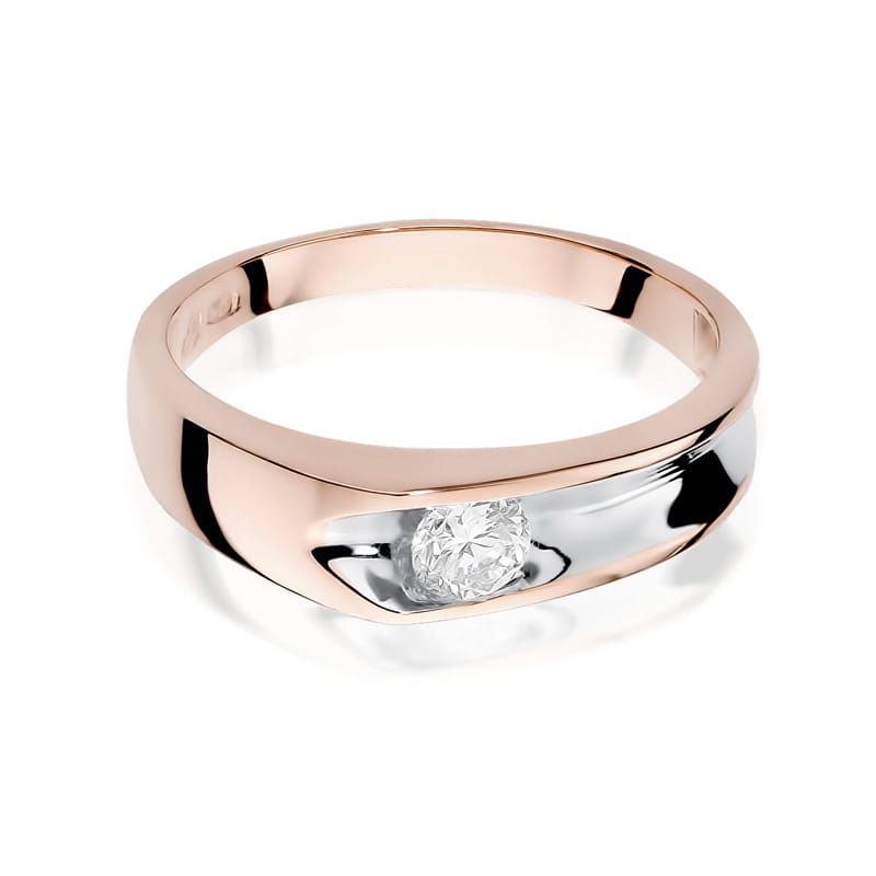 Prsteň W015 Diamant 0,25ct ružové zlato Au 585/1000 - 1