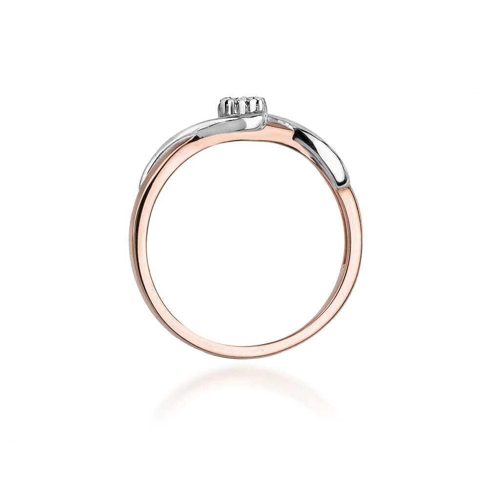 Prsteň W022 Diamant 0,04ct ružové zlato Au 585/1000 - 2