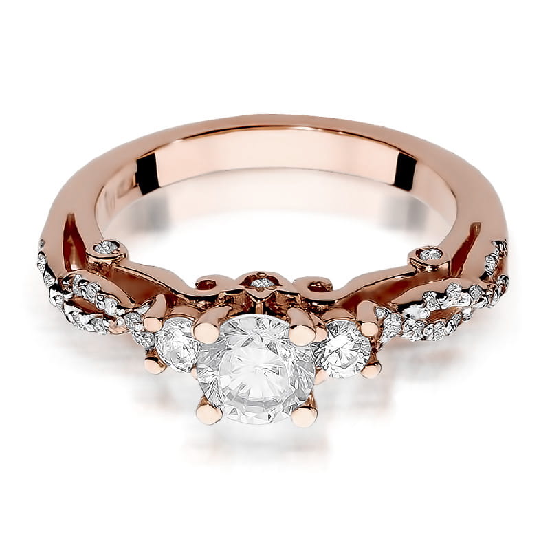 Prsteň W023 Diamant 0,50ct ružové zlato Au 585/1000 - 1