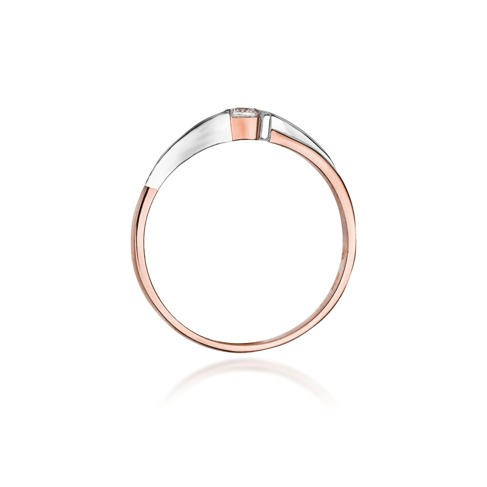 Prsteň W025 Diamant 0,05ct ružové zlato Au 585/1000 - 2