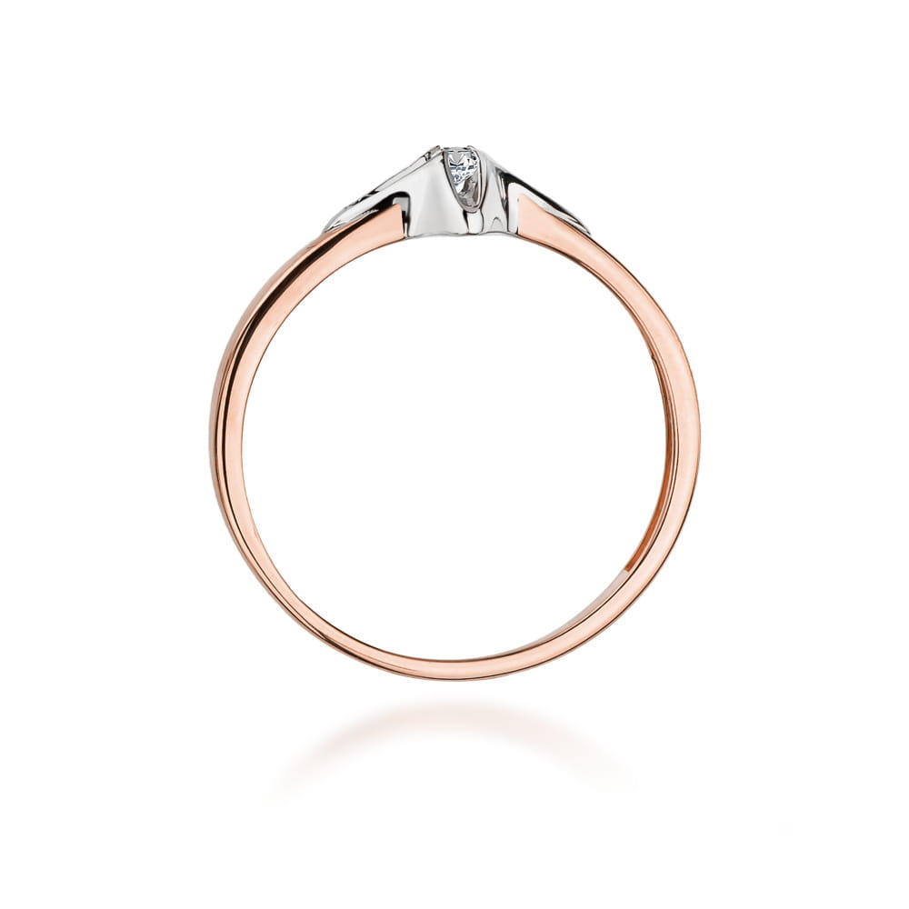 Prsteň W030 Diamant 0,05ct ružové zlato Au 585/1000 - 2