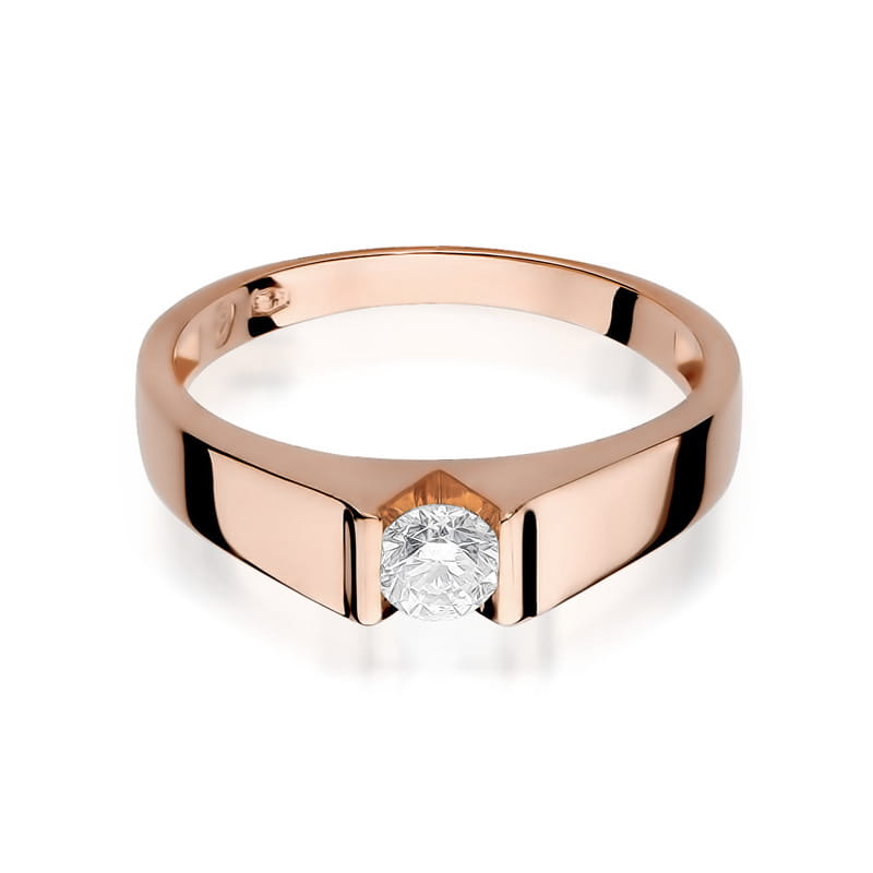 Prsteň W033 Diamant 0,30ct ružové zlato Au 585/1000 - 1