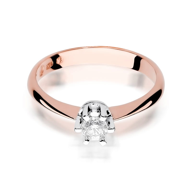 Prsteň W036 Diamant 0,23ct ružové zlato Au 585/1000 - 1