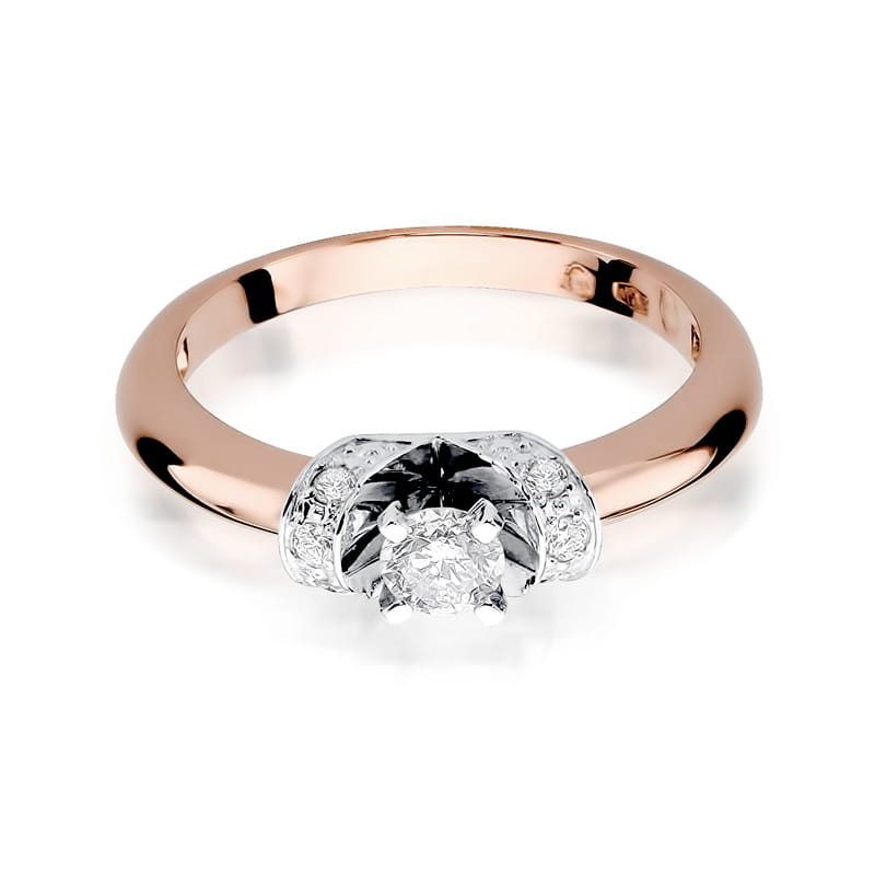Prsteň W043 Diamant 0,24ct ružové zlato Au 585/1000 - 1