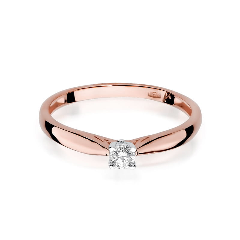 Prsteň W045 Diamant 0,10ct ružové zlato Au 585/1000 - 1