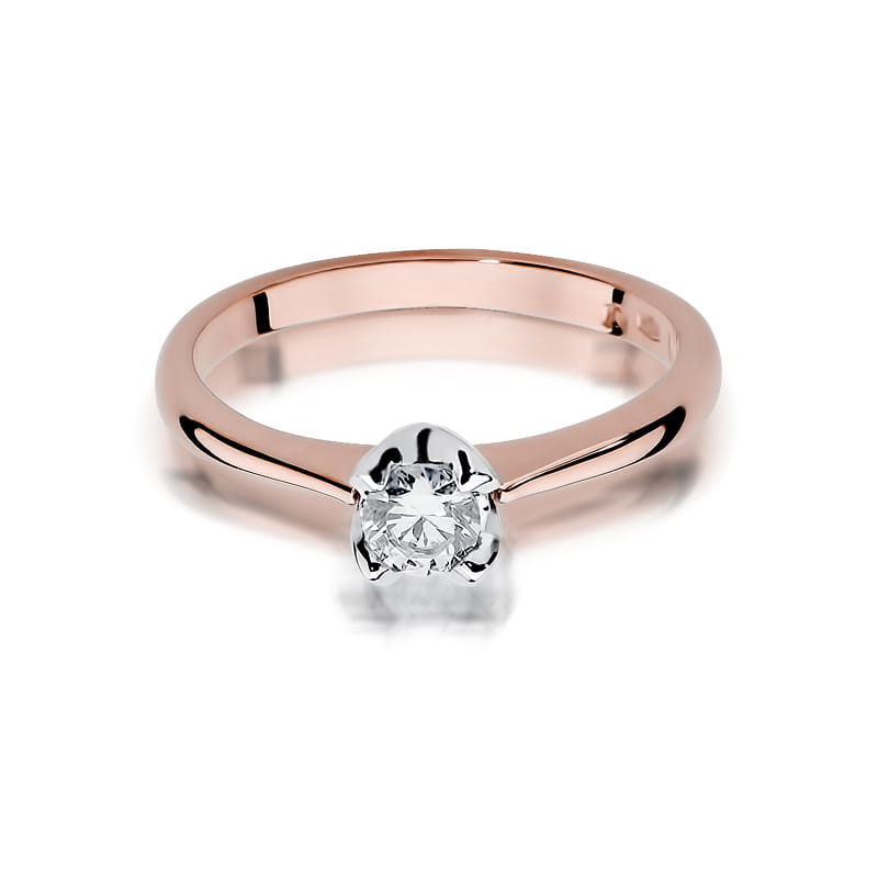 Prsteň W047 Diamant 0,30ct ružové zlato Au 585/1000 - 1