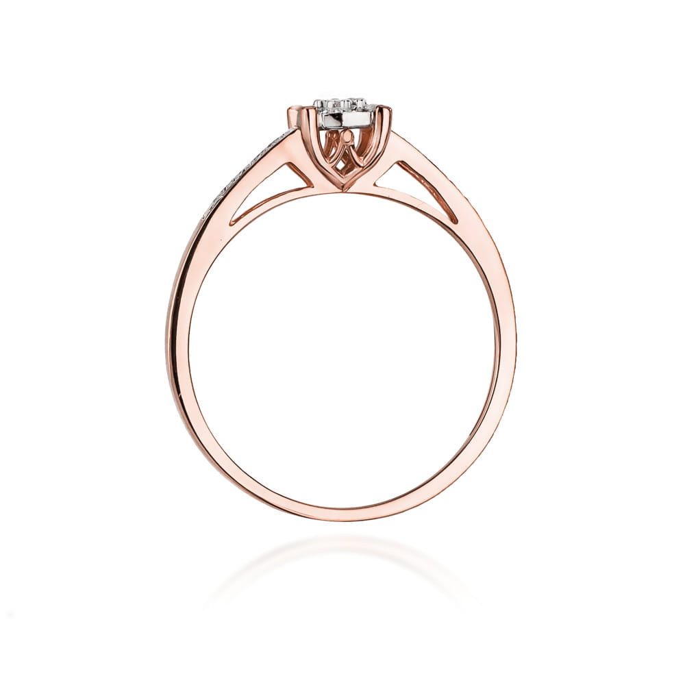 Prsteň W055 Diamant 0,04ct ružové zlato Au 585/1000 - 2