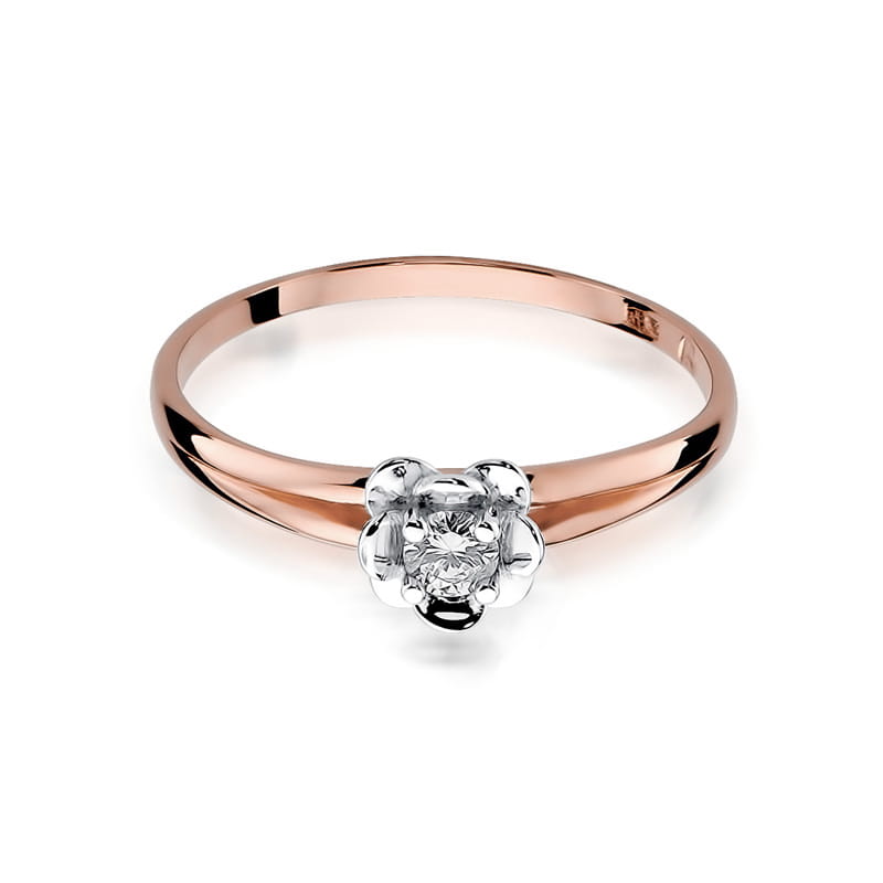 Prsteň W057 Diamant 0,10ct ružové zlato Au 585/1000 - 1