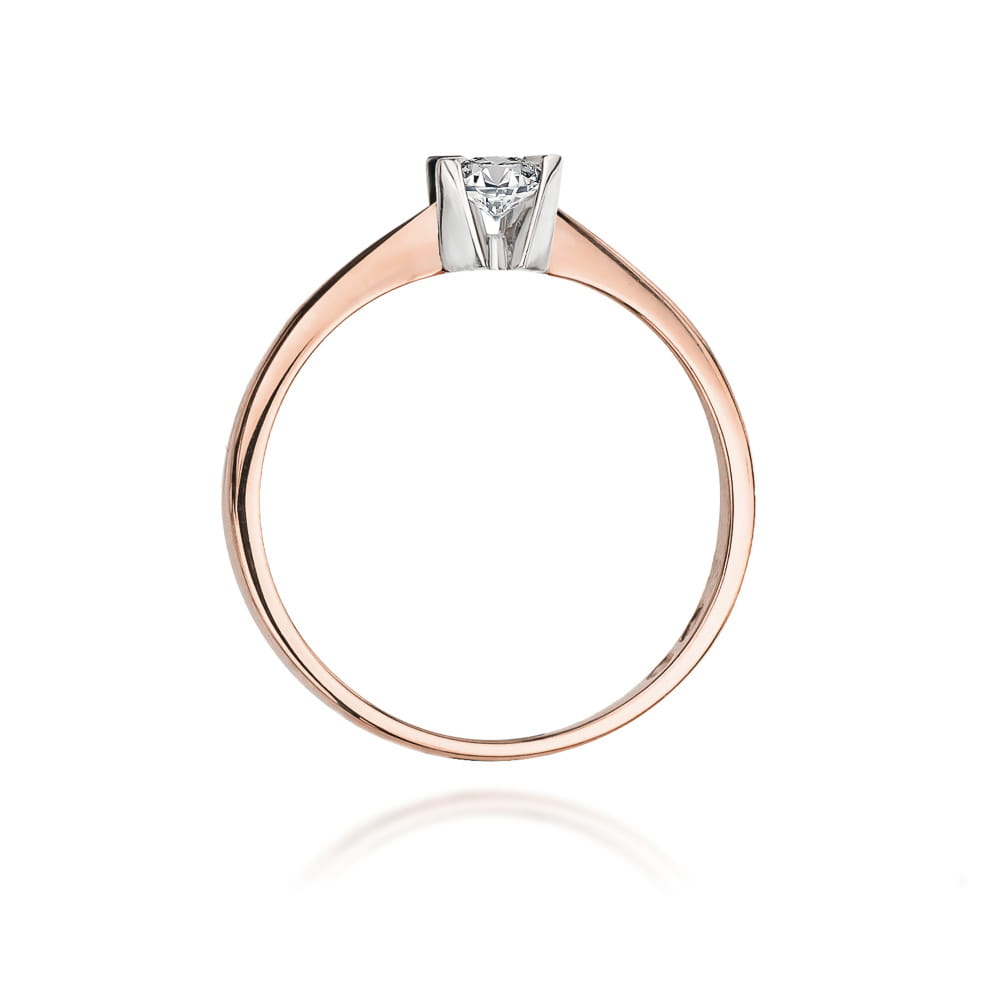 Prsteň W058 Diamant 0,12ct ružové zlato Au 585/1000 - 2