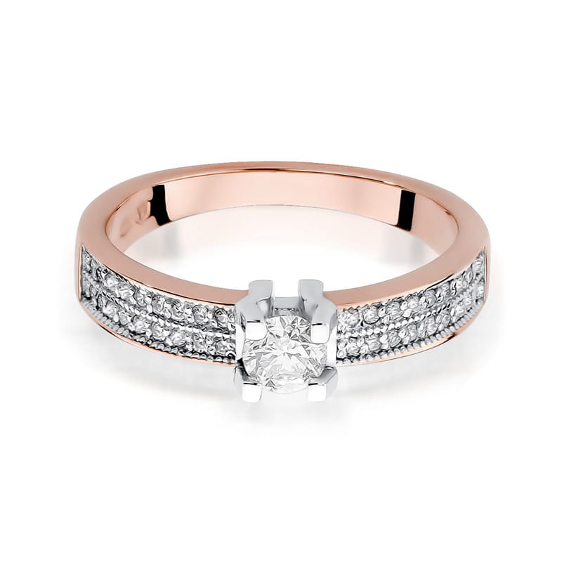 Prsteň W059 Diamant 0,30ct ružové zlato Au 585/1000 - 1