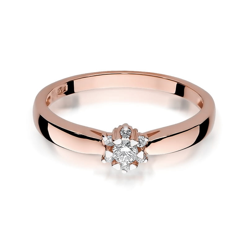 Prsteň W061 Diamant 0,15ct ružové zlato Au 585/1000 - 1