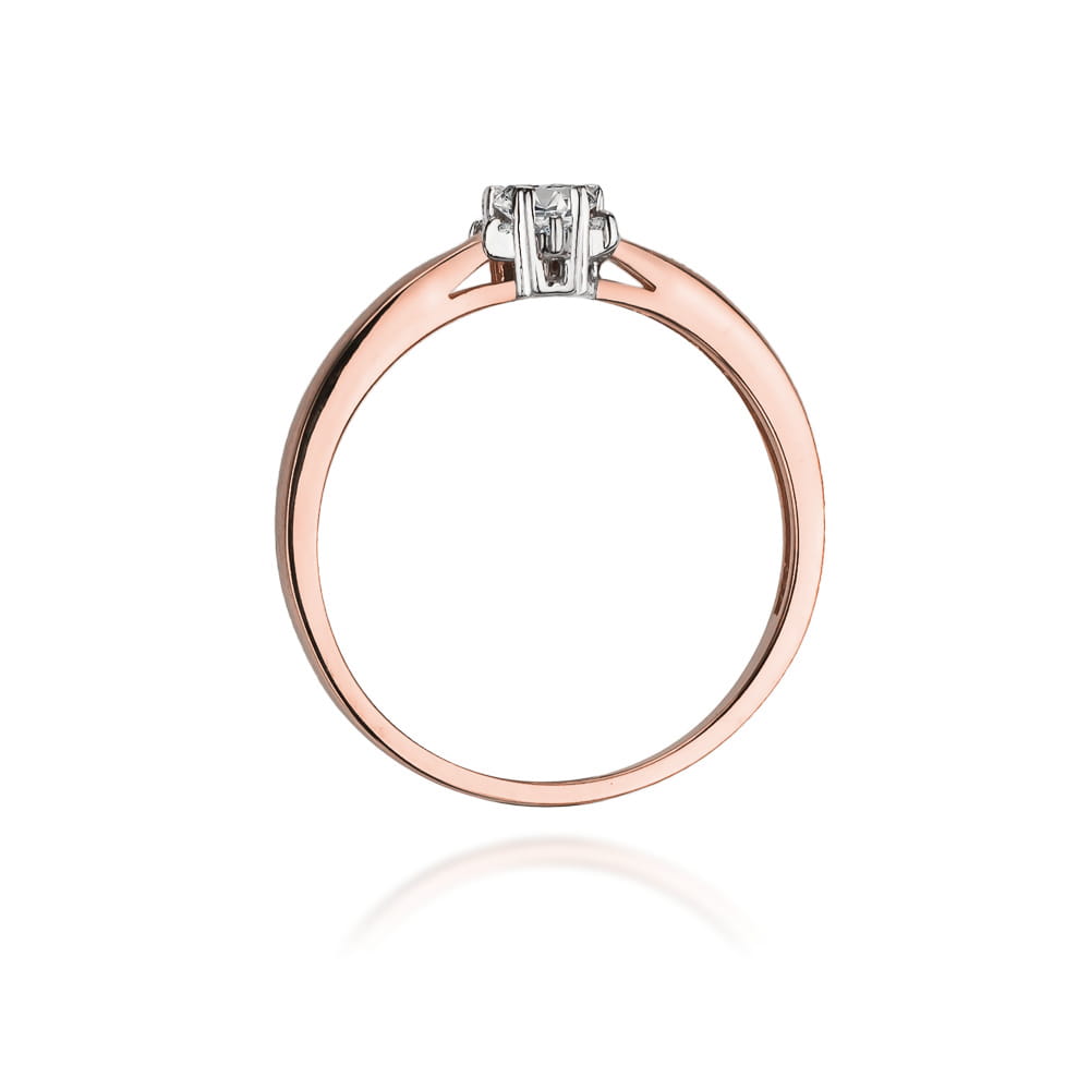 Prsteň W061 Diamant 0,15ct ružové zlato Au 585/1000 - 2